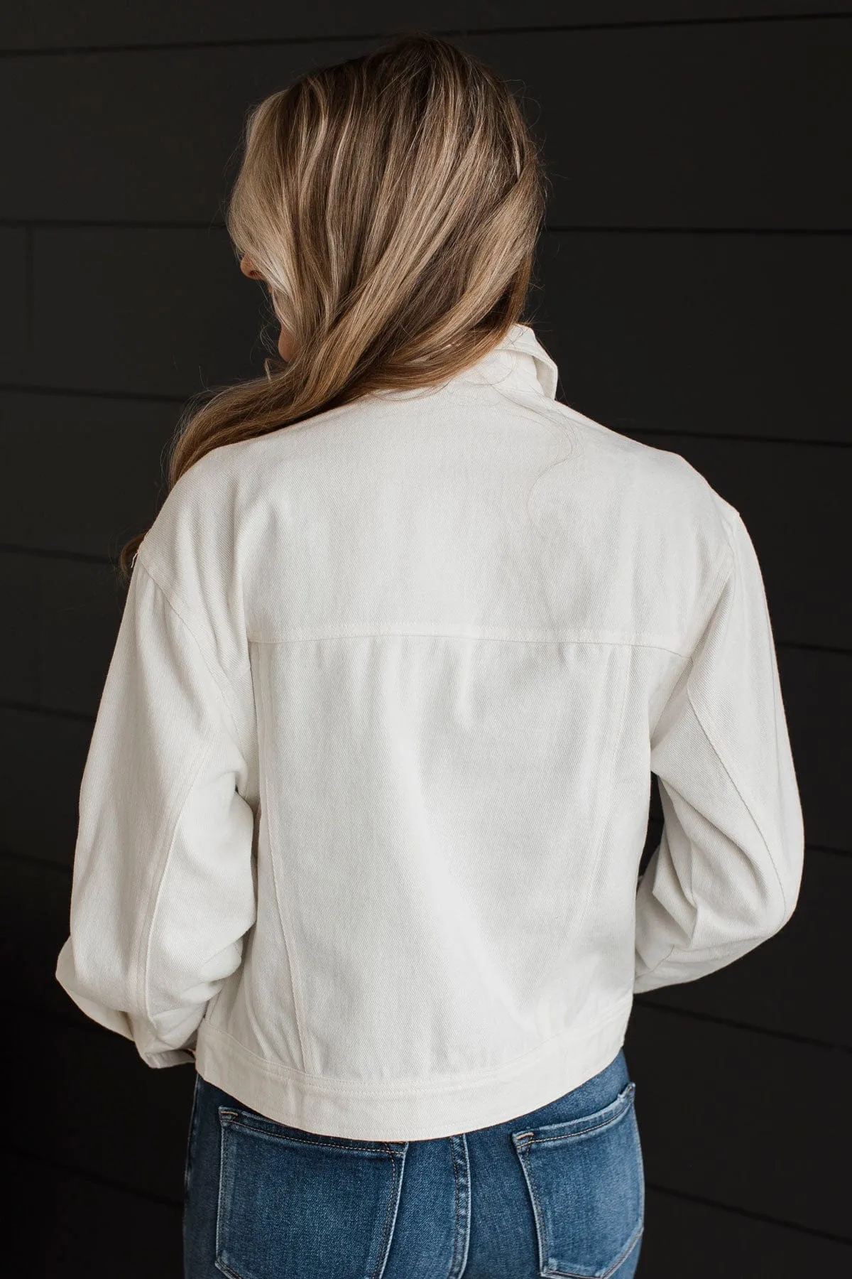 Now Is The Time Denim Jacket- Ivory