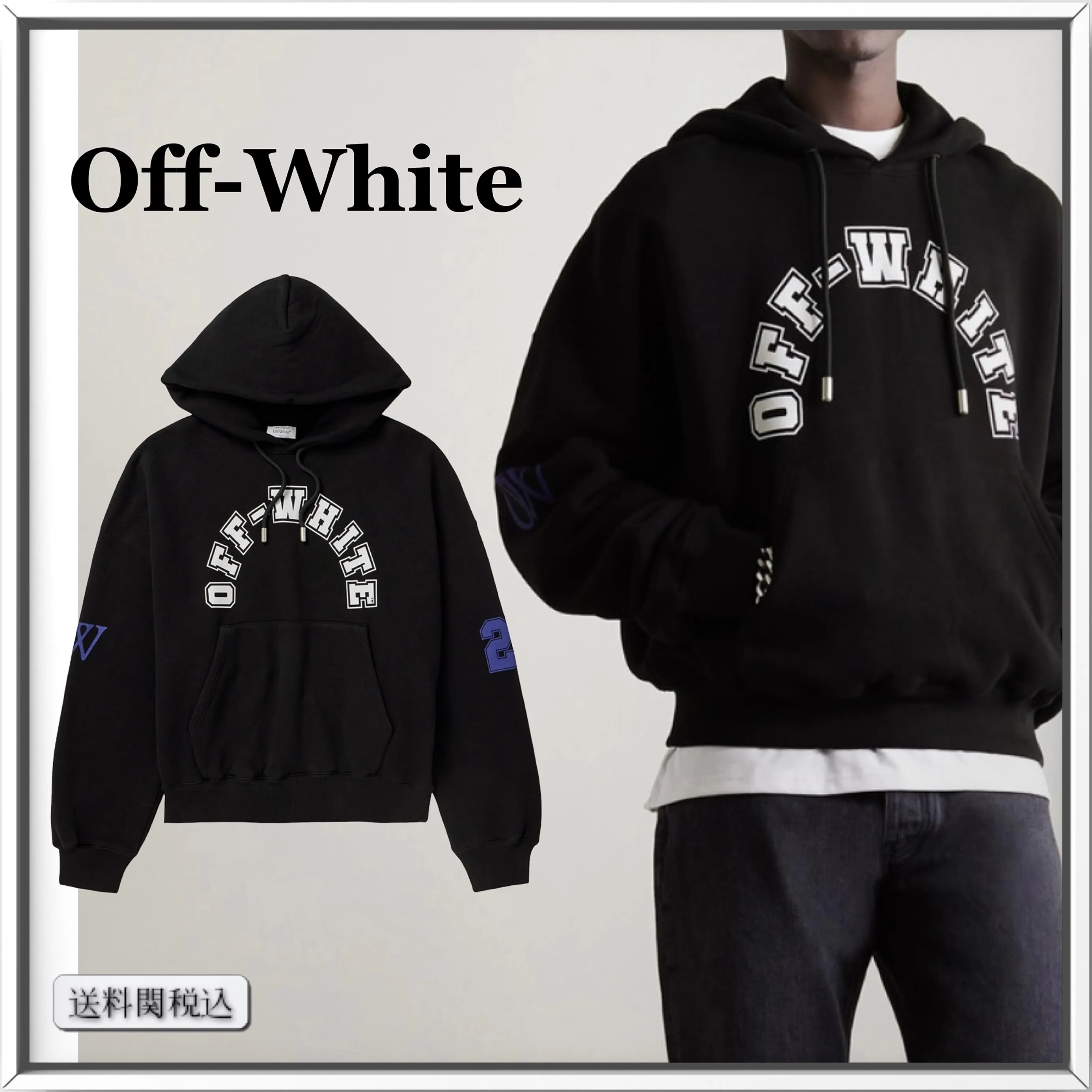 Off-White  |Street Style Cotton Logo Hoodies