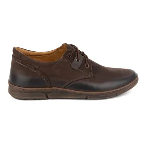 Olivier Men's Elevator Shoes Casual Lace-up Leather 237KZ + 2.5 cm Brown