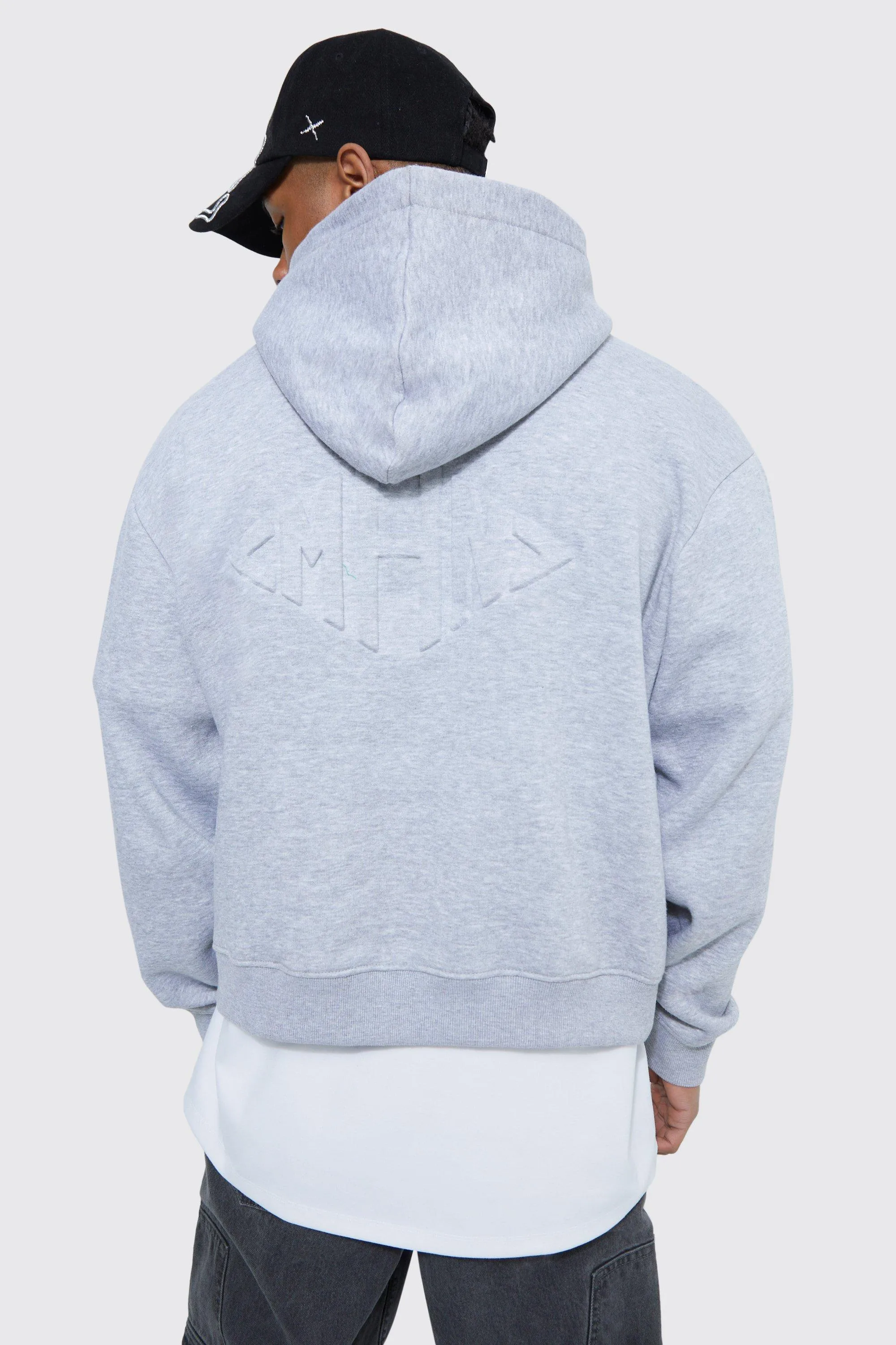 Oversized Boxy Embossed Hoodie