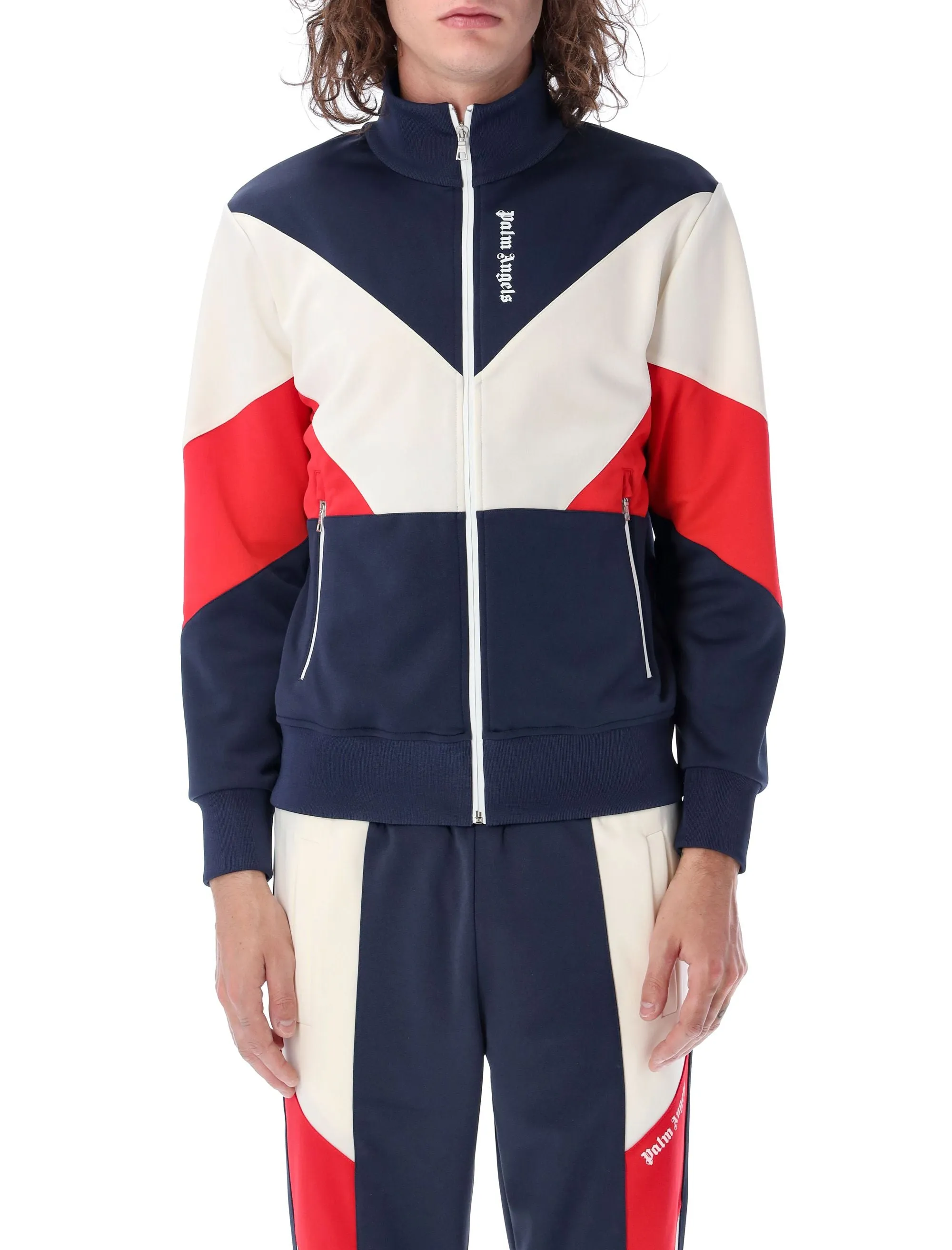 Palm Angels Color Block Zipped Track Jacket