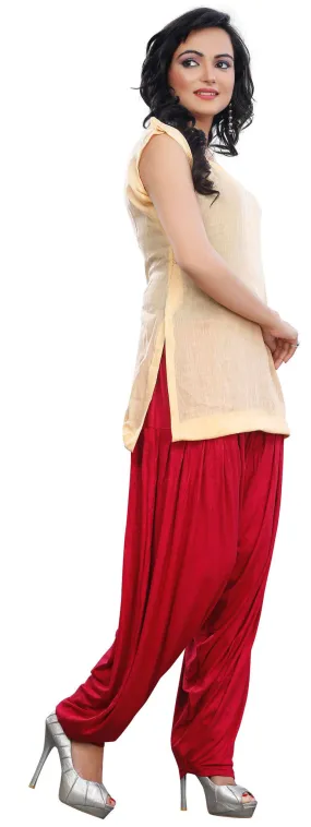 Patiala Style Baggy Pants Womens Harem Style Indian Clothing (Maroon)