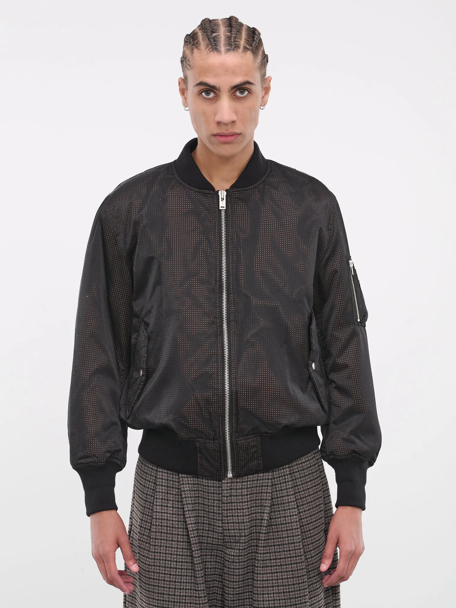 Perforated Bomber Jacket (23AWJK03-BLACK)