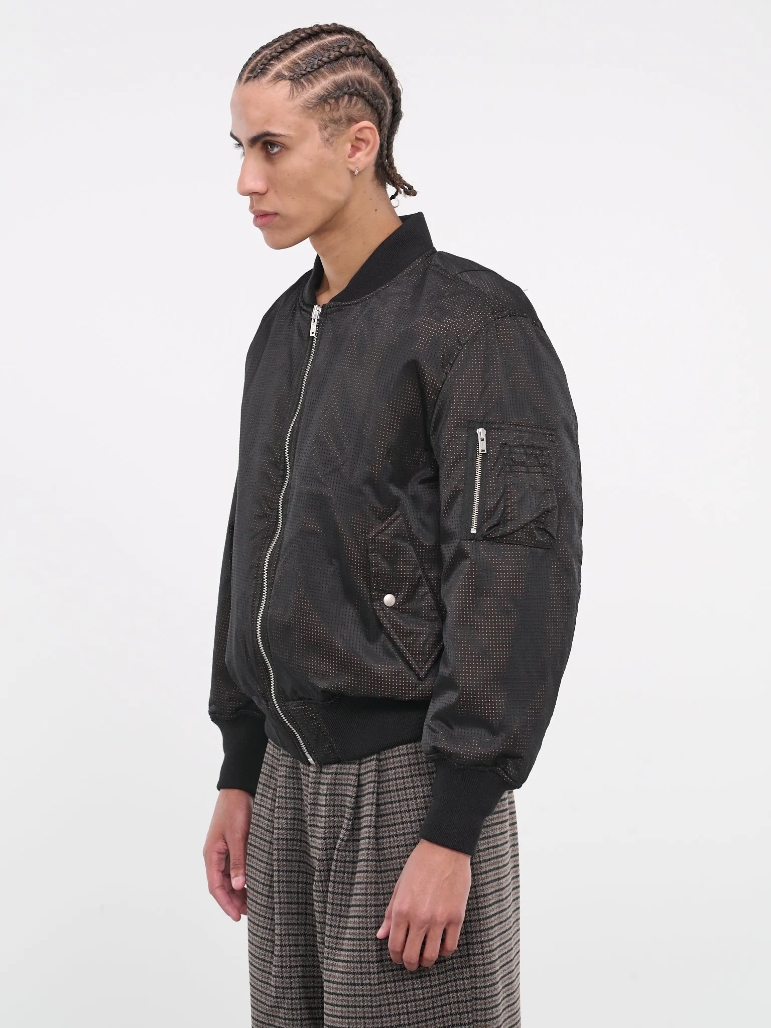 Perforated Bomber Jacket (23AWJK03-BLACK)