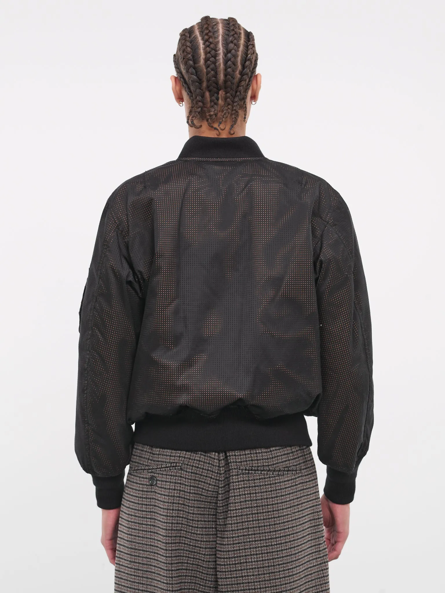 Perforated Bomber Jacket (23AWJK03-BLACK)