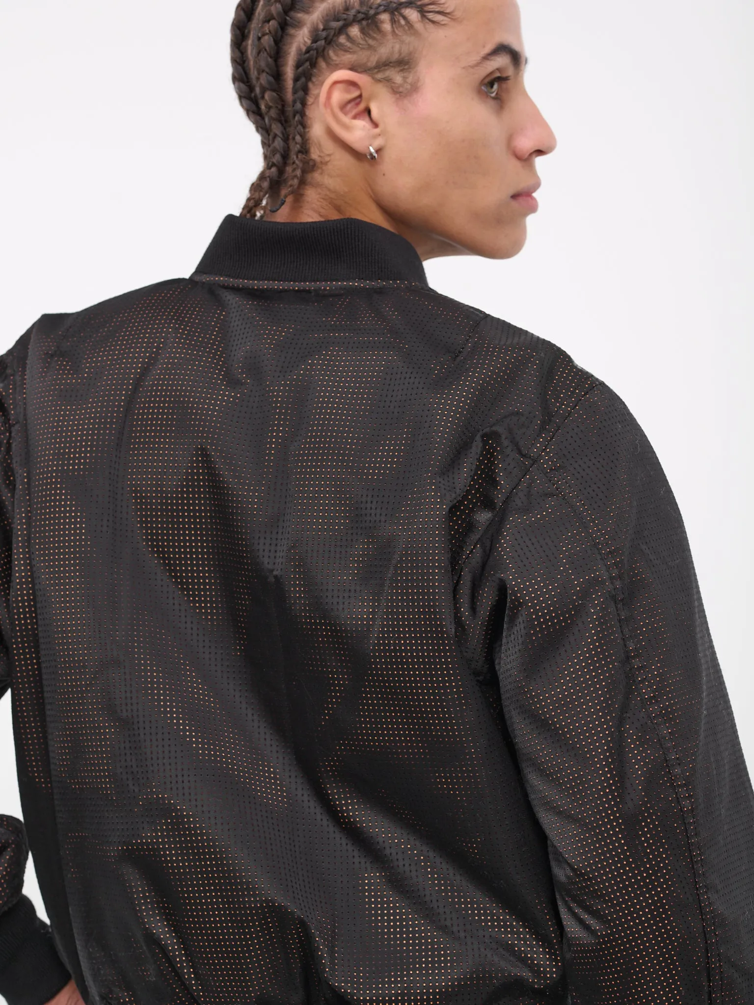 Perforated Bomber Jacket (23AWJK03-BLACK)