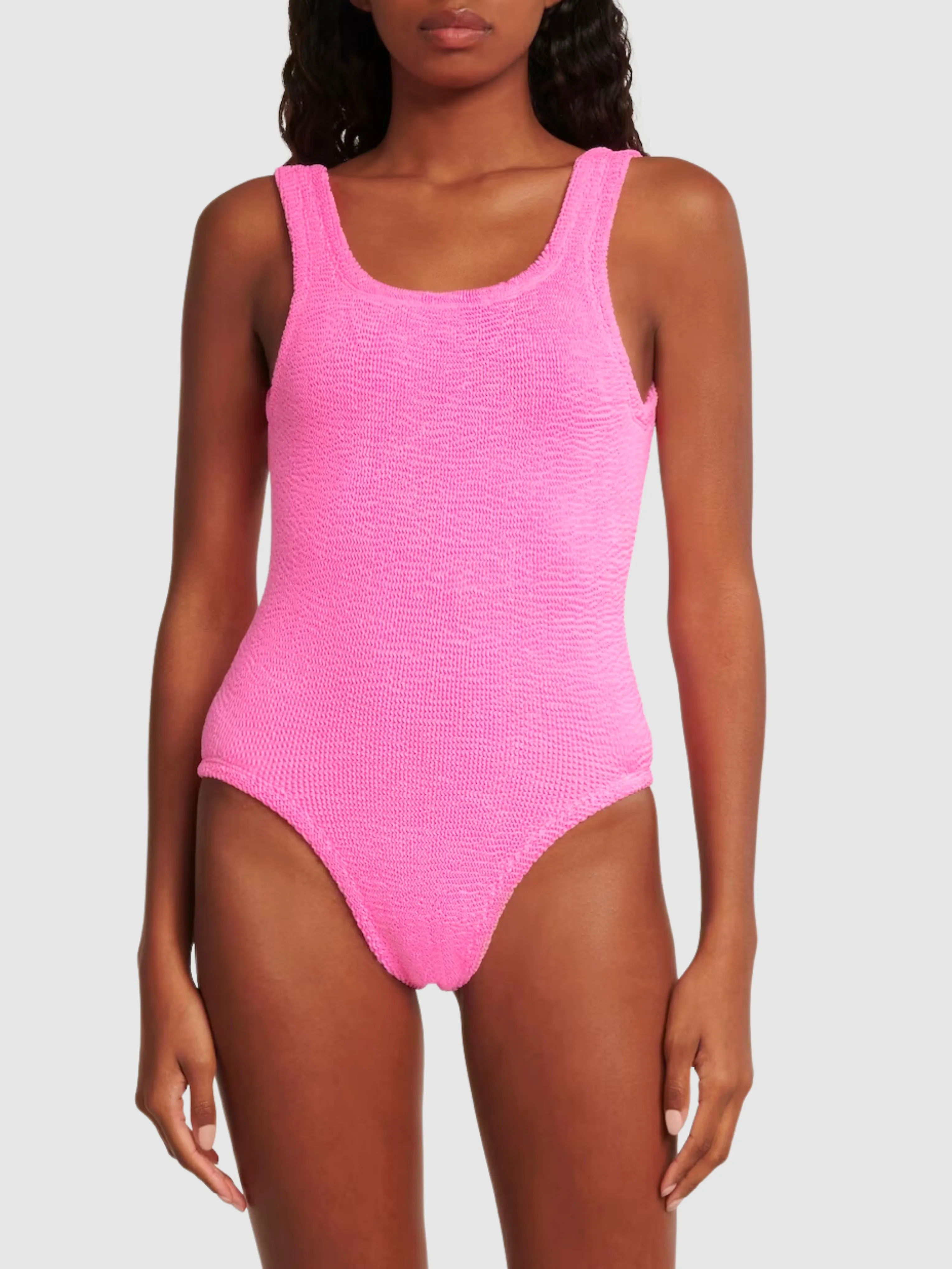 Pink Crinkle One Piece Bathing Suit