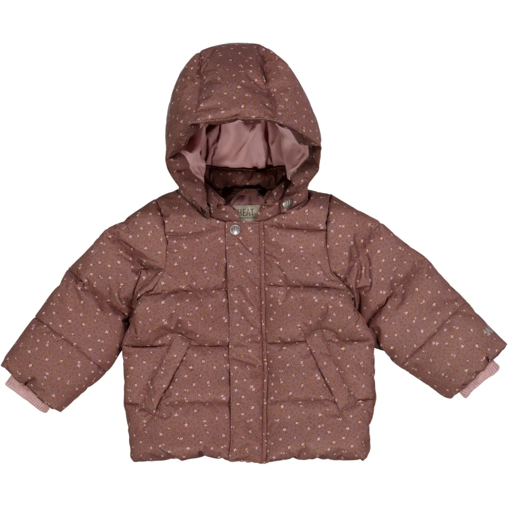 Puffer Jacket River - powder plum dots