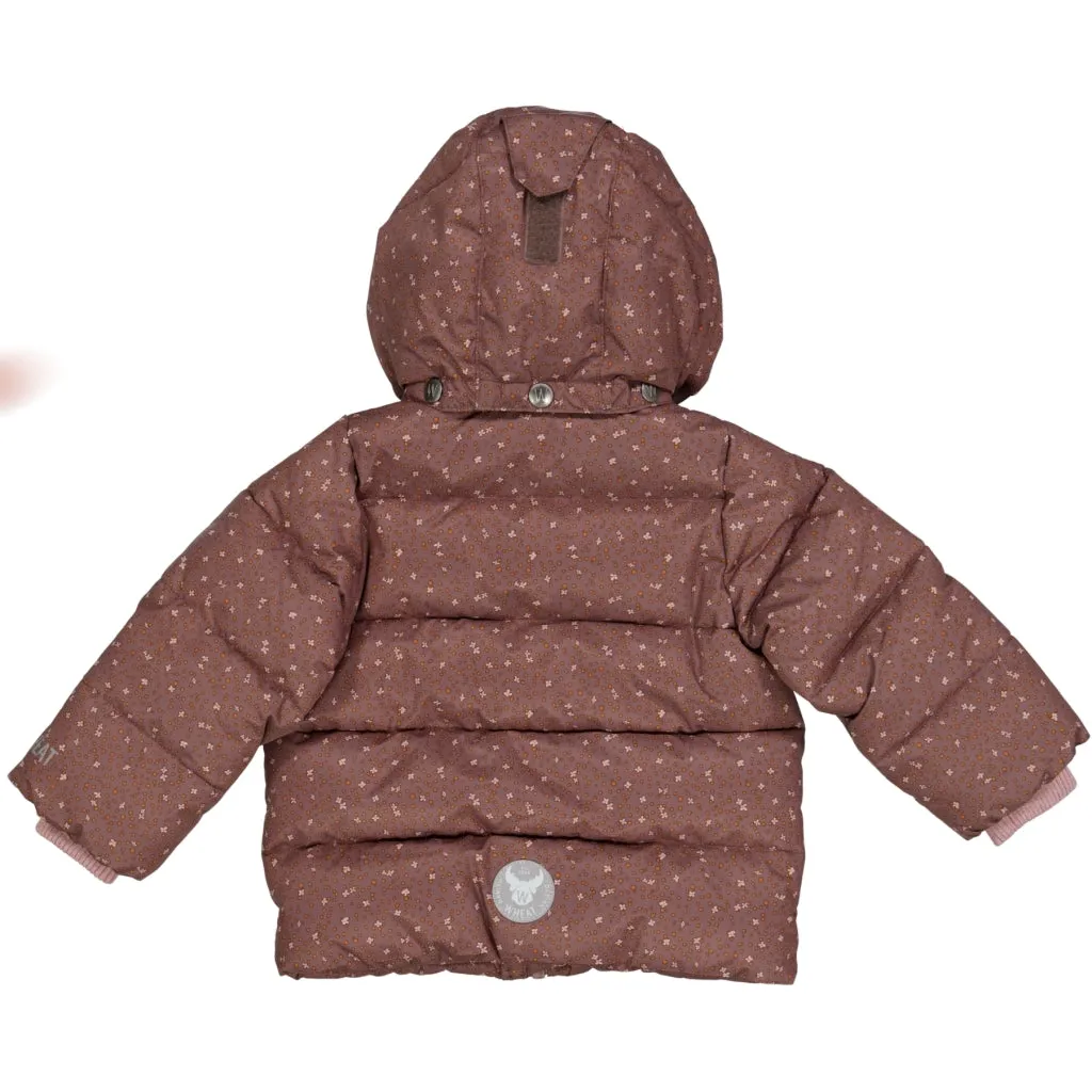 Puffer Jacket River - powder plum dots