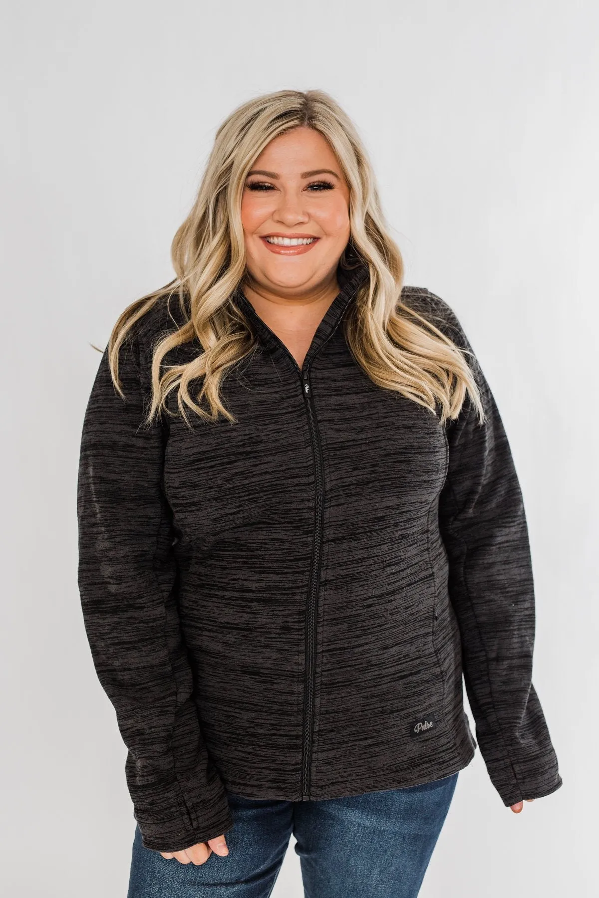 Pulse Exclusive Zip Up Athleisure Jacket- Black