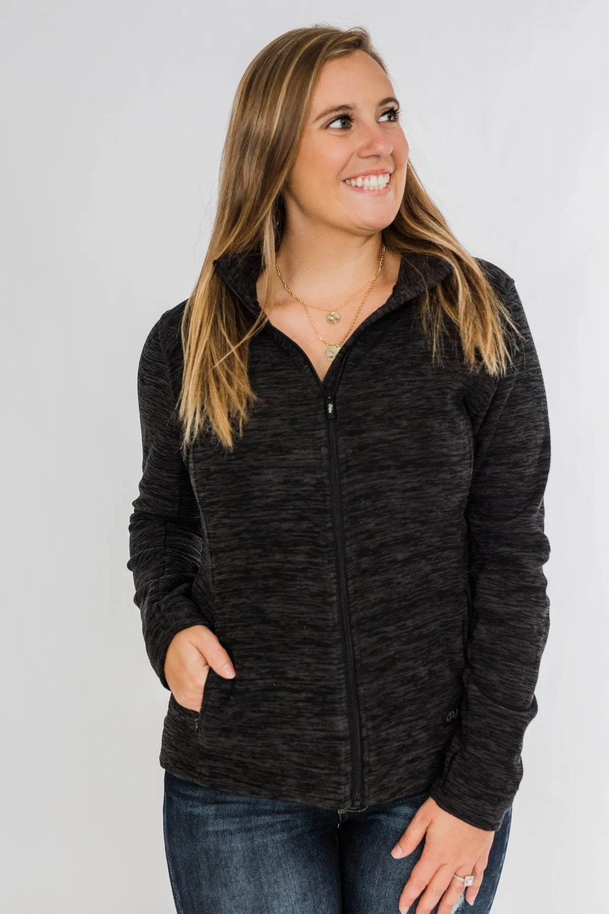 Pulse Exclusive Zip Up Athleisure Jacket- Black