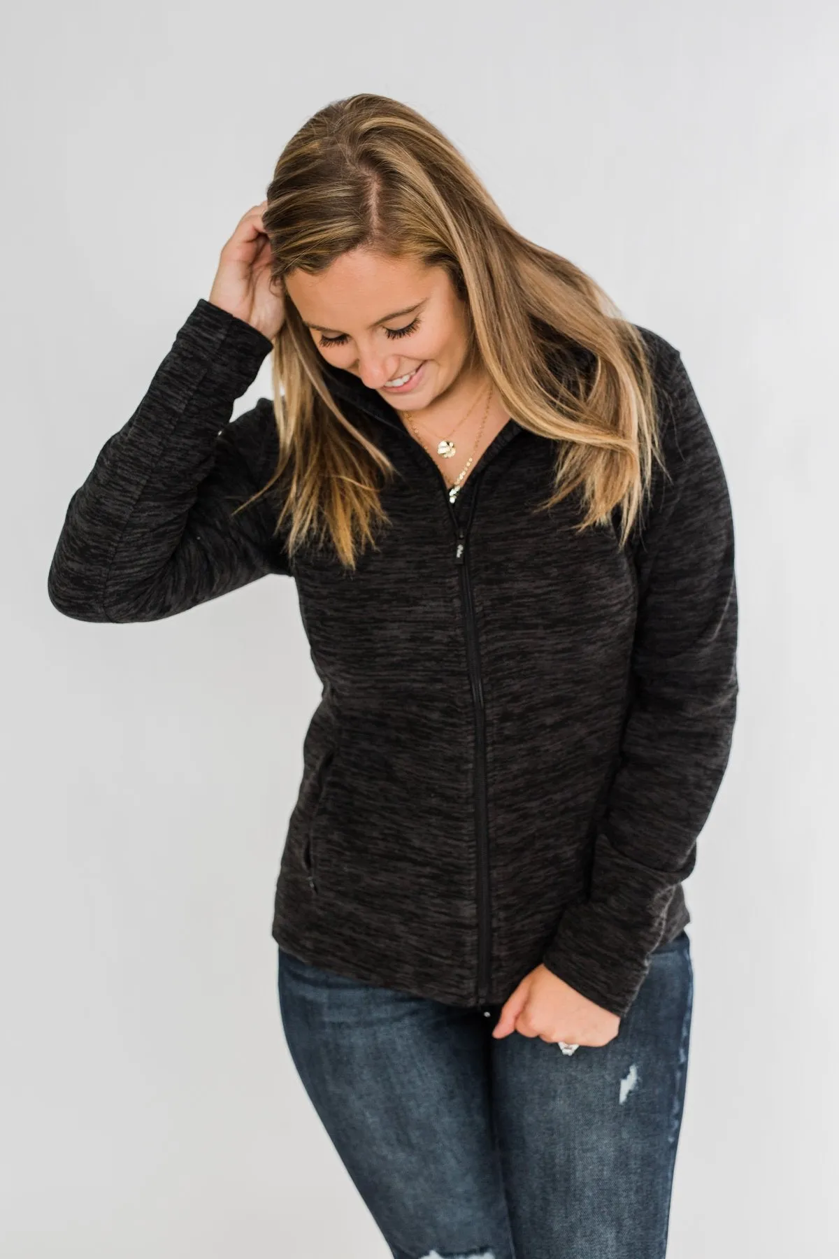 Pulse Exclusive Zip Up Athleisure Jacket- Black