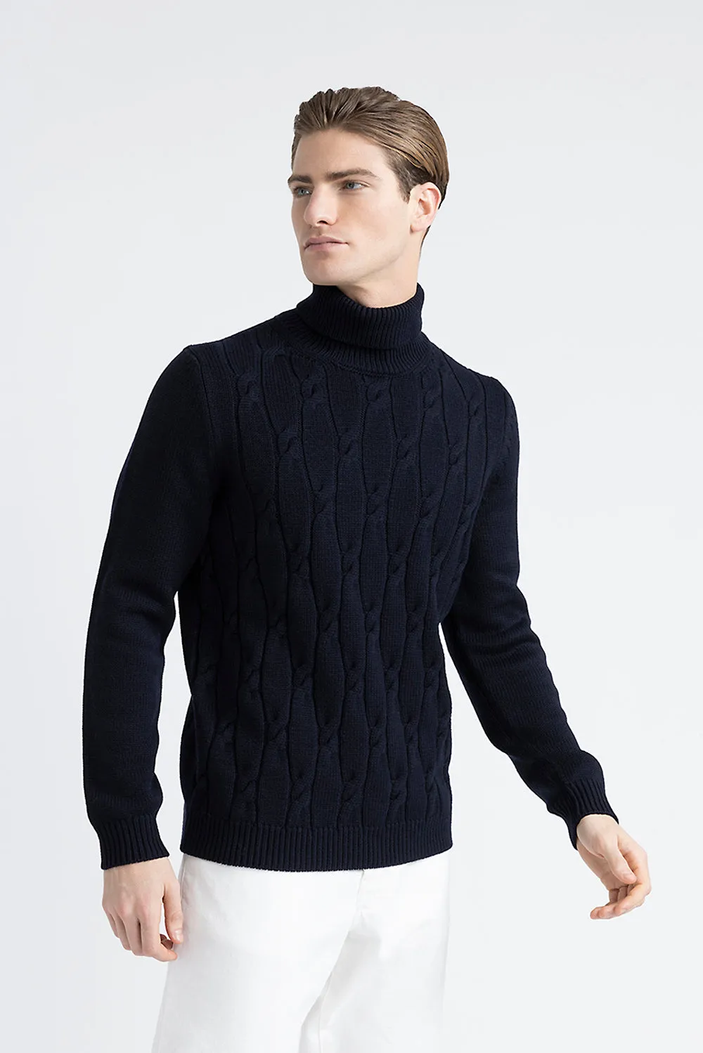 Pure merino wool high neck sweater