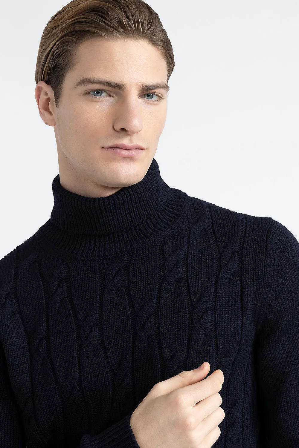 Pure merino wool high neck sweater