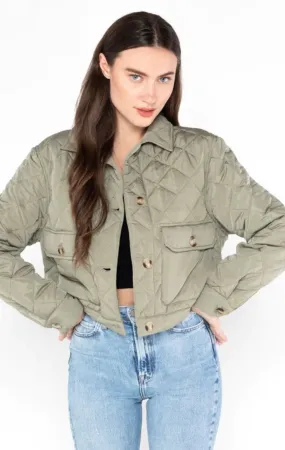 Quilt Crop Jacket - Sage - C