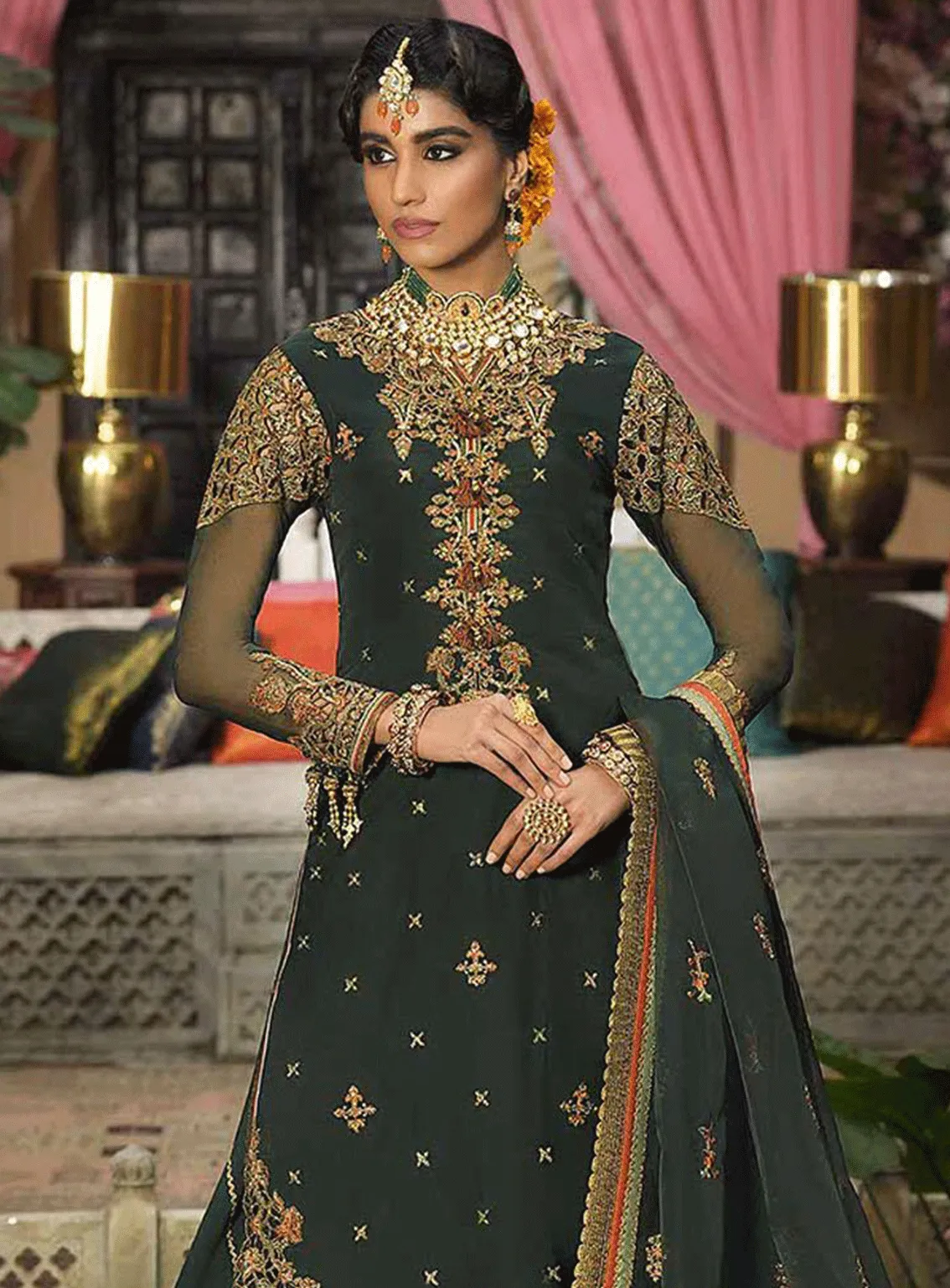 Rasm By Asim Jofa Embroidered Organza Unstitched 3 Piece Suit - AJ22RW AJR10