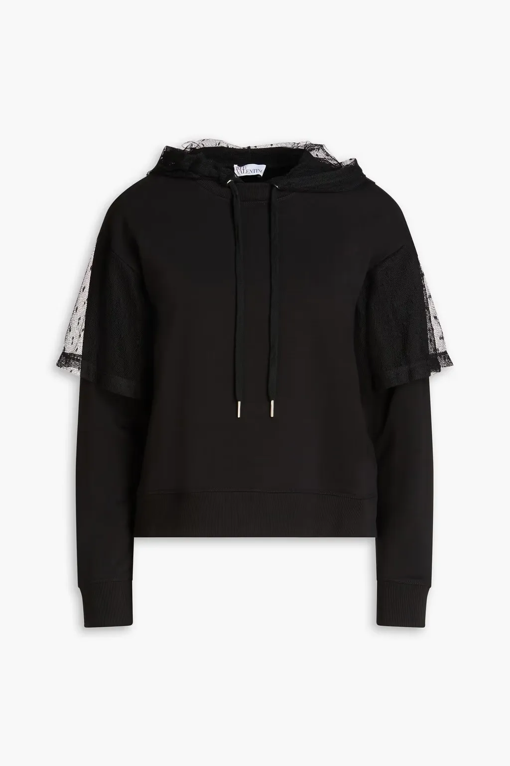 RED VALENTINO  |Long Sleeves Plain Cotton Hoodies & Sweatshirts