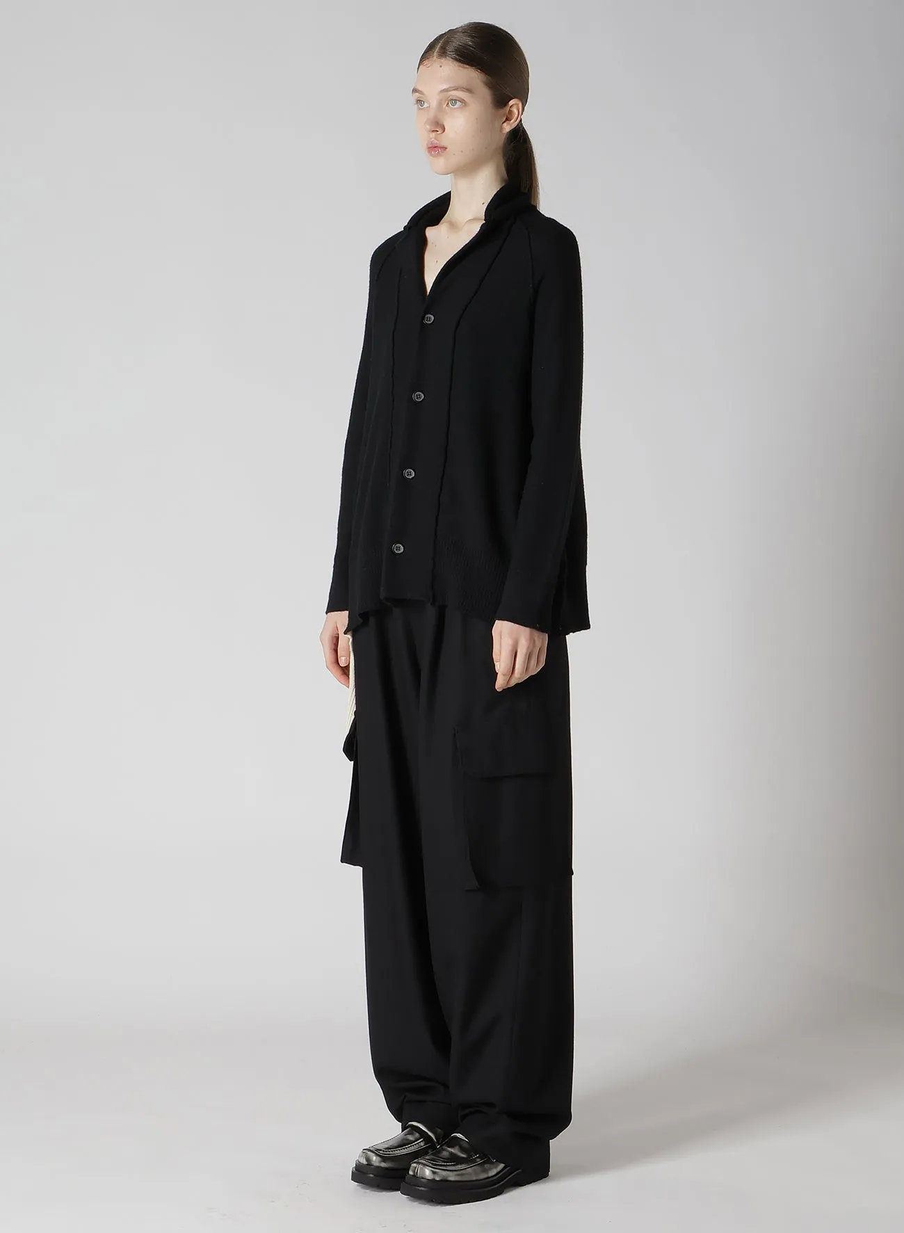 REVERSE STITCHES SIDE DRAPE JACKET