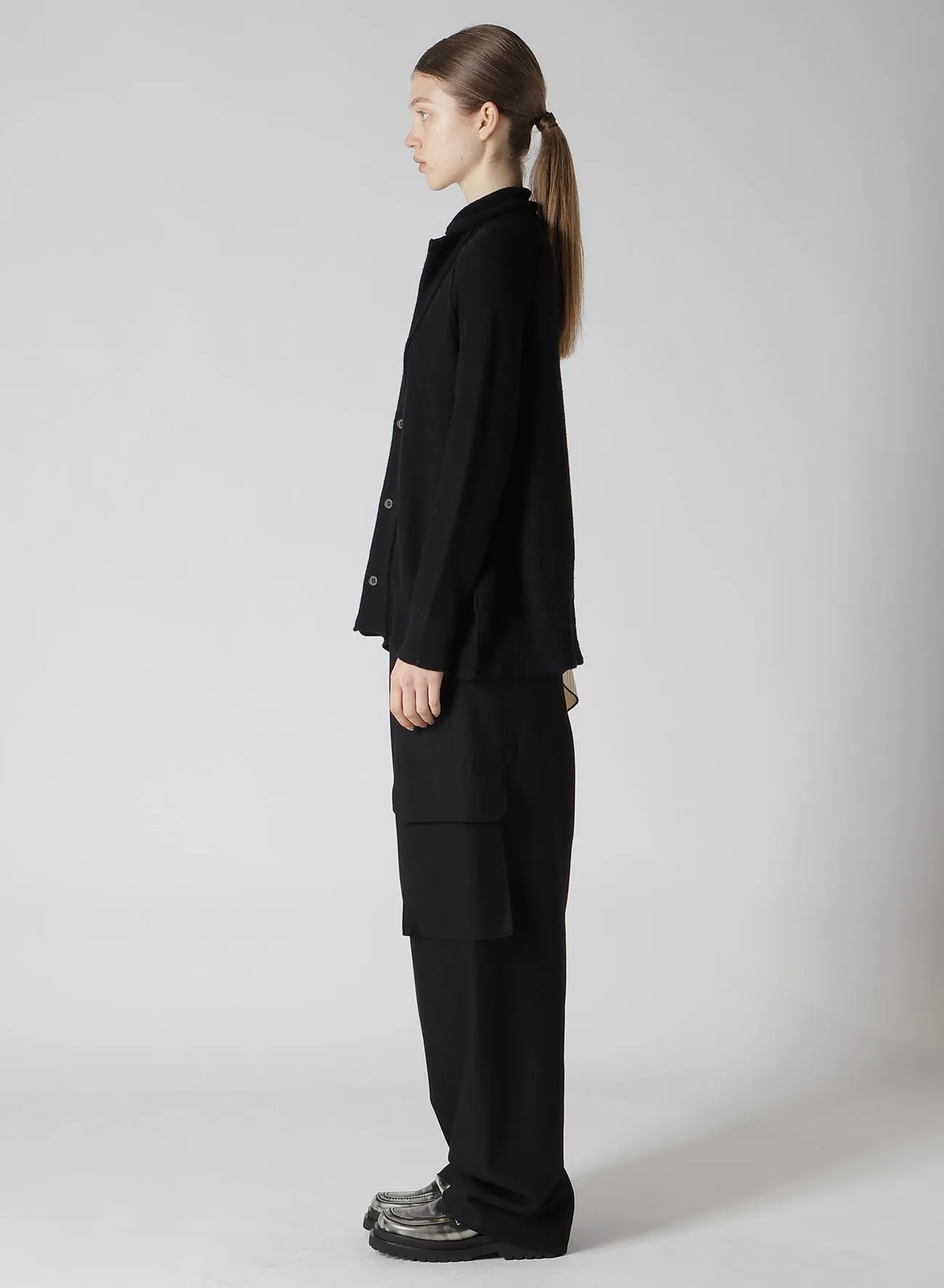 REVERSE STITCHES SIDE DRAPE JACKET