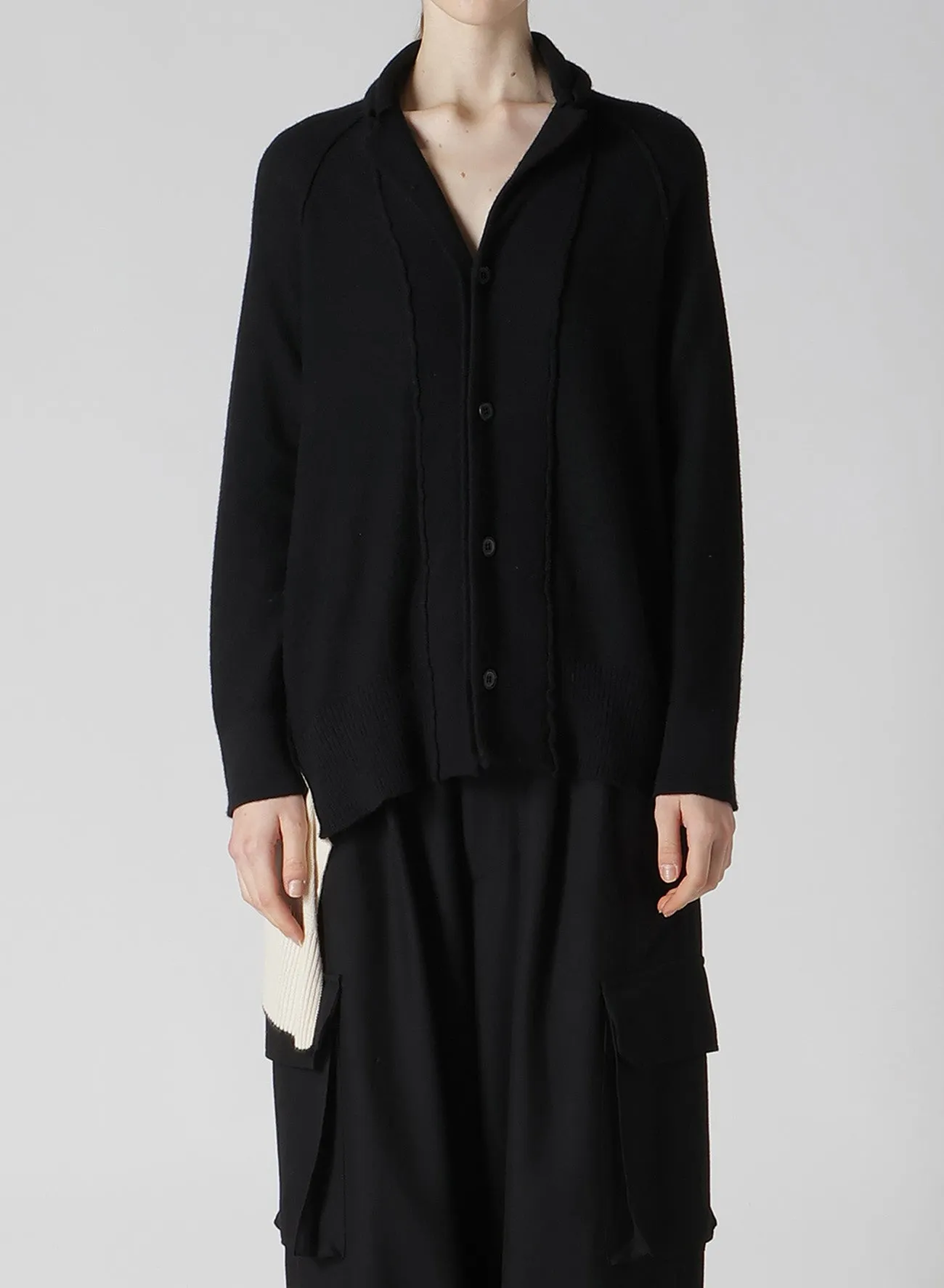 REVERSE STITCHES SIDE DRAPE JACKET