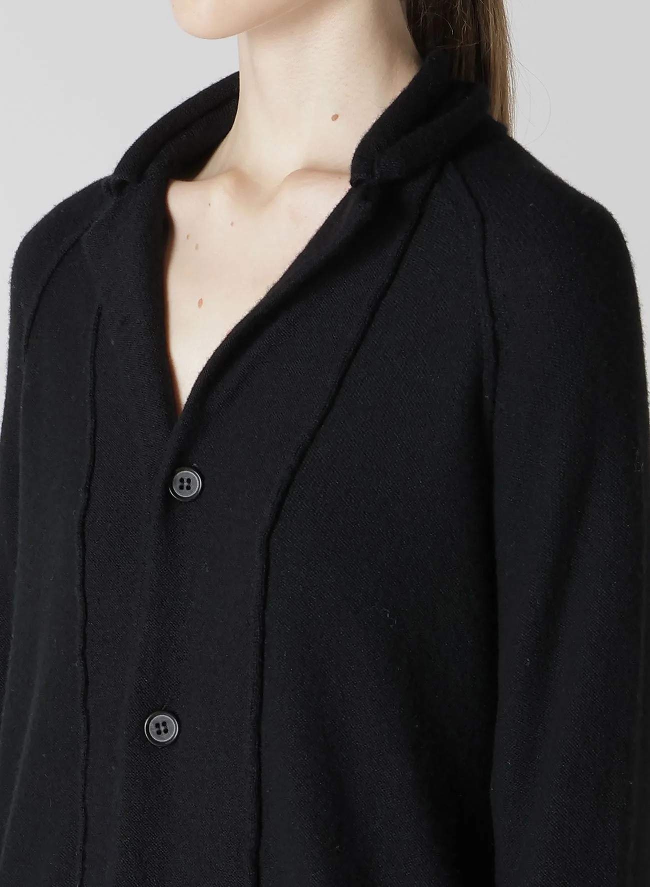 REVERSE STITCHES SIDE DRAPE JACKET