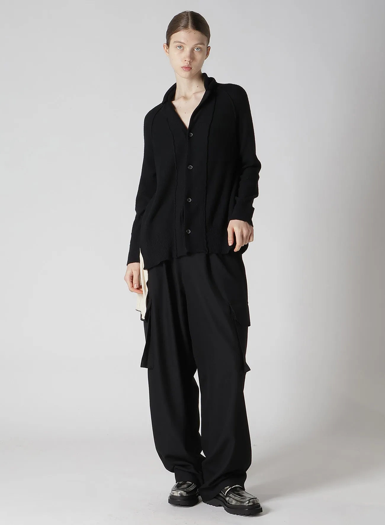 REVERSE STITCHES SIDE DRAPE JACKET