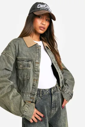 Rib Detail Denim Jacket