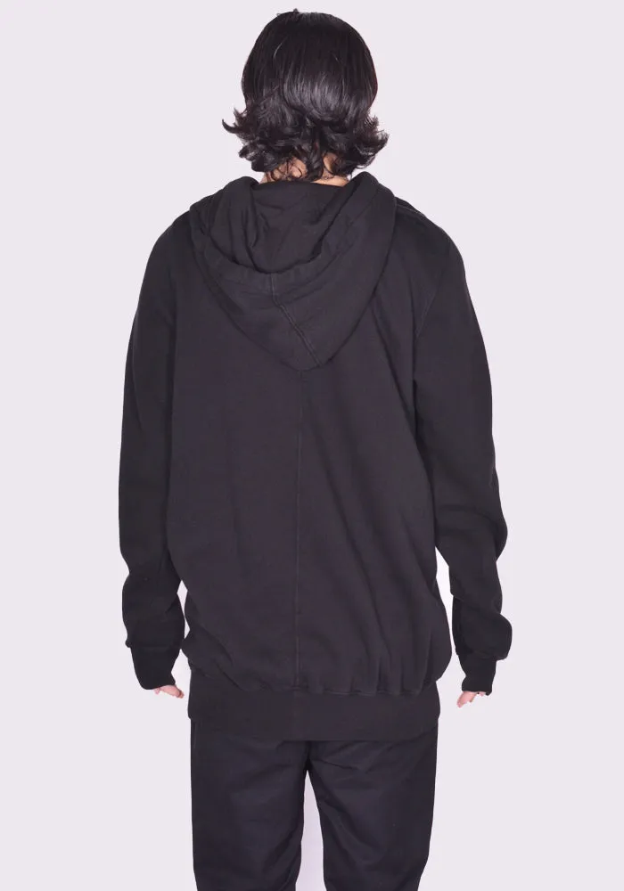 RICK OWENS MEN RR02D6282 FEM7 0908 EMBROIDERED SWEAT HOODIE BLACK (New Season FW24)