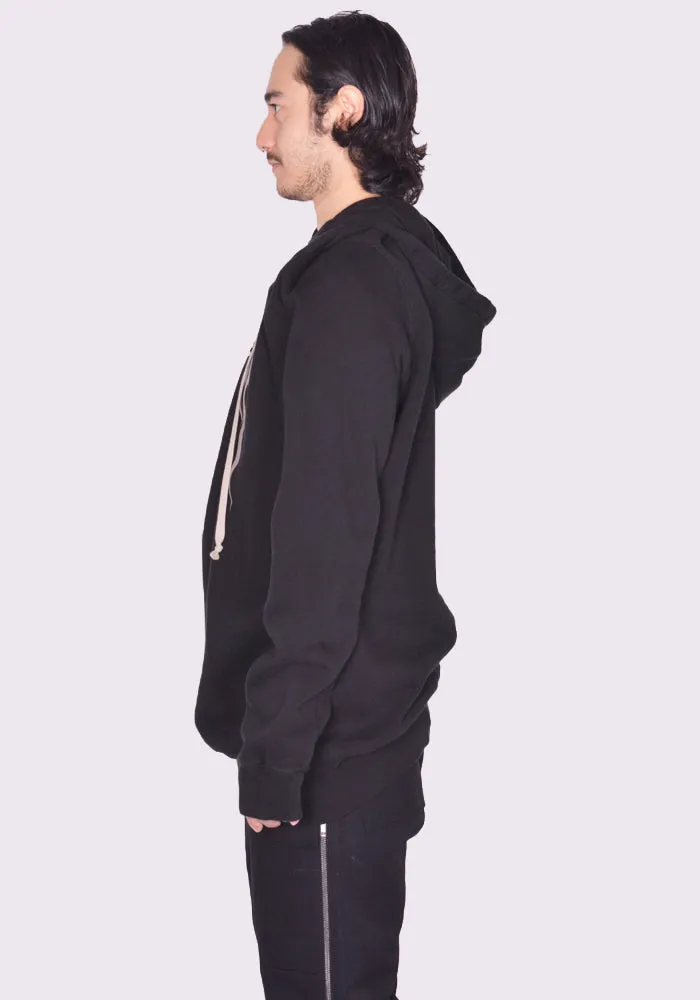 RICK OWENS MEN RR02D6282 FEM7 0908 EMBROIDERED SWEAT HOODIE BLACK (New Season FW24)