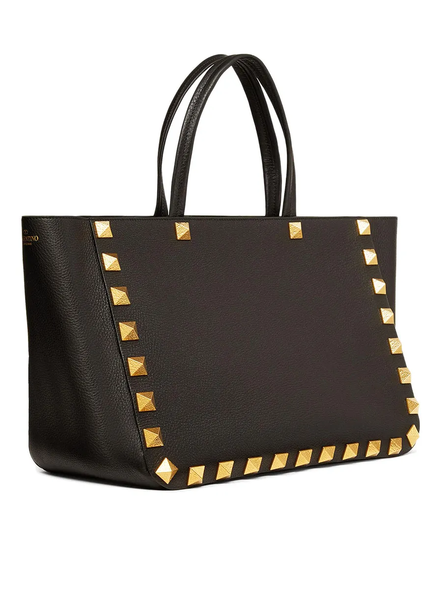 Roman Stud Grainy Leather Tote Bag