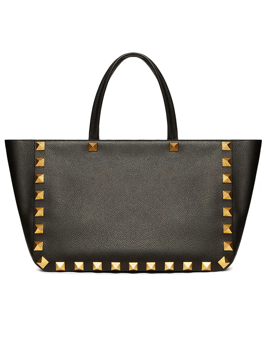 Roman Stud Grainy Leather Tote Bag