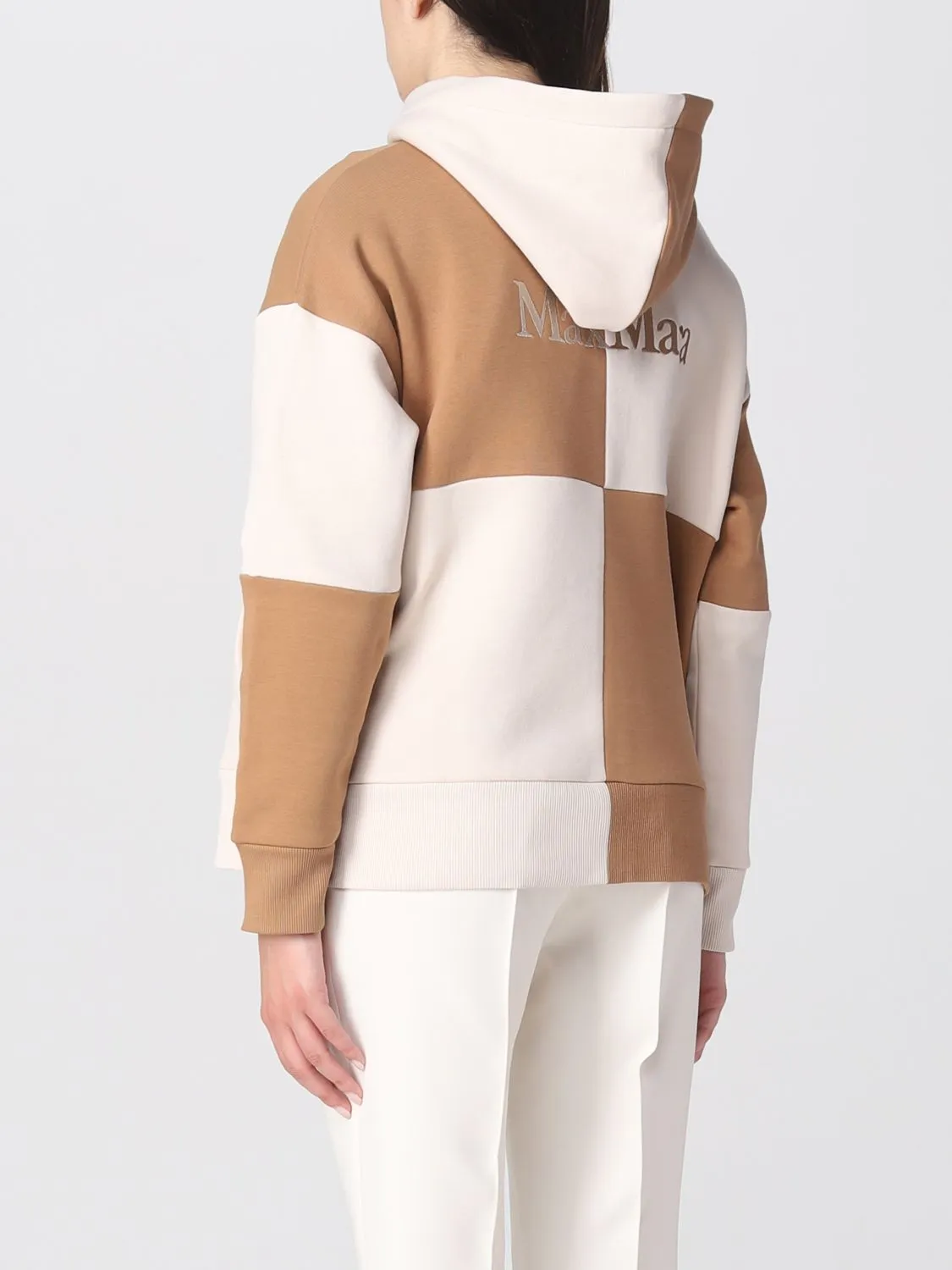 S Max Mara  |Long Sleeves Cotton Logo Hoodies & Sweatshirts