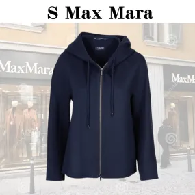 S Max Mara  |Wool Long Sleeves Plain Hoodies & Sweatshirts