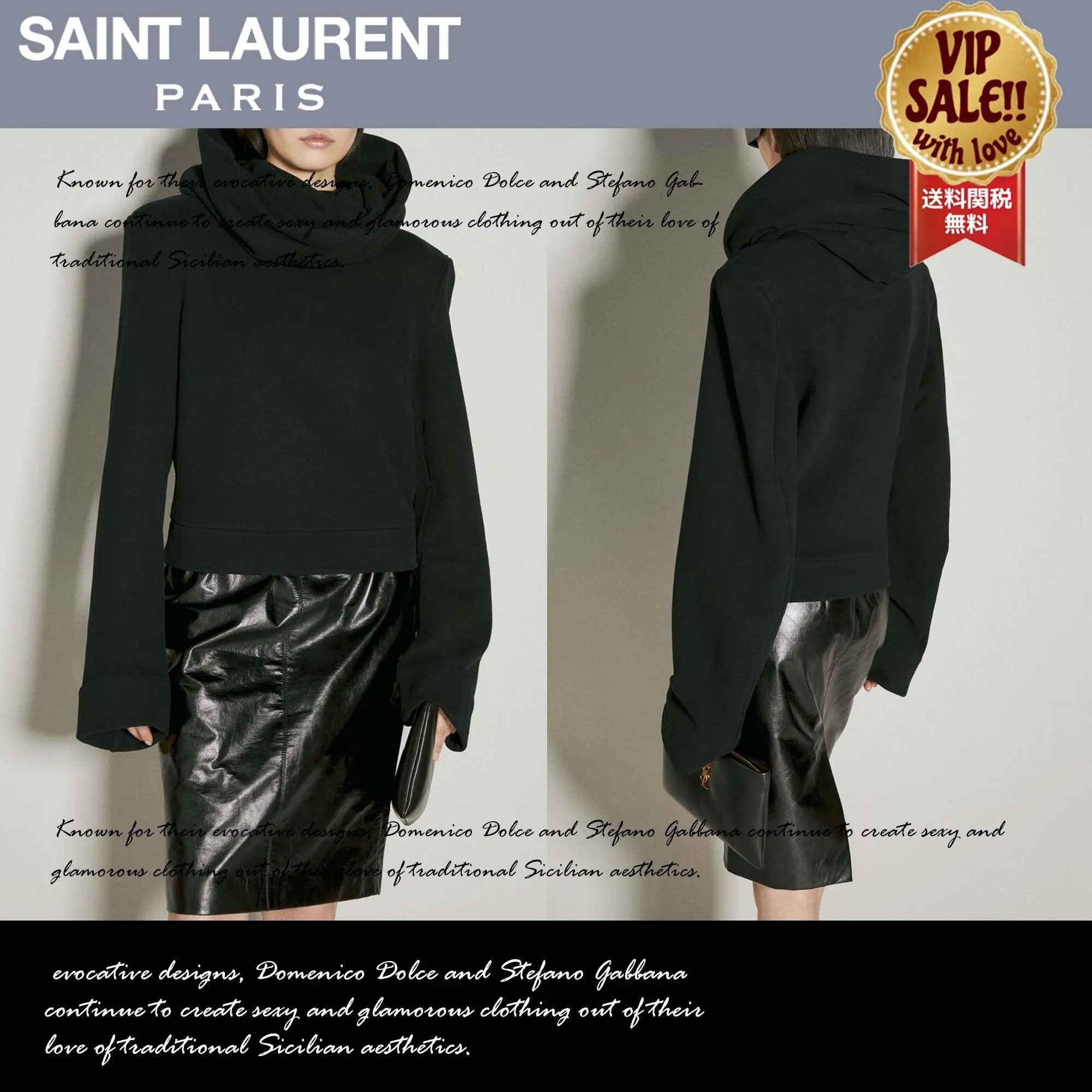 Saint Laurent  |Street Style Long Sleeves Cotton Hoodies & Sweatshirts