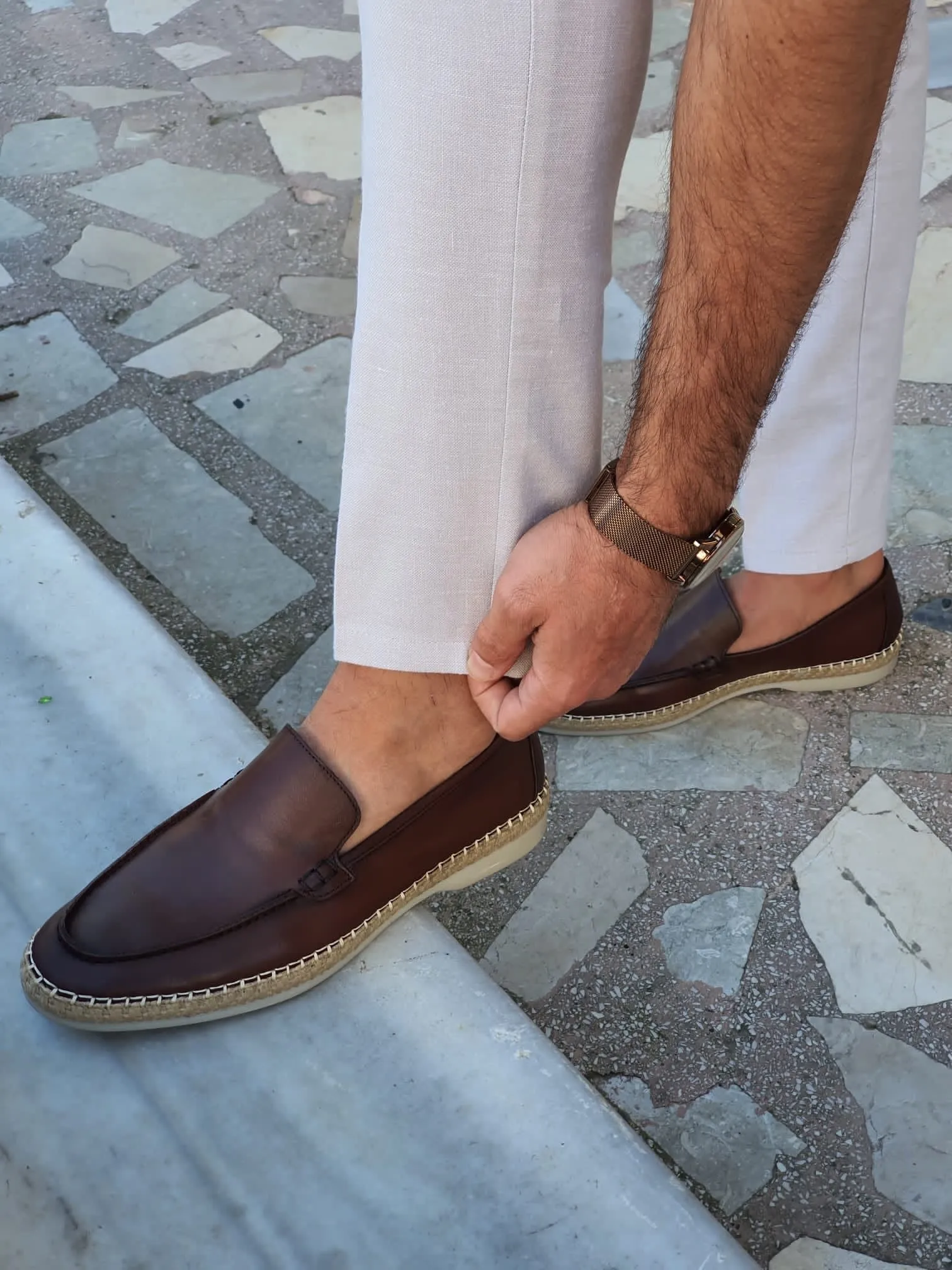 Salerno Brown Slip-On Loafers