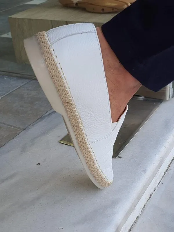 Salerno White Slip-On Loafers