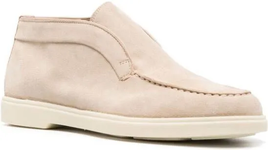 Santoni suede slip-on loafers Neutrals