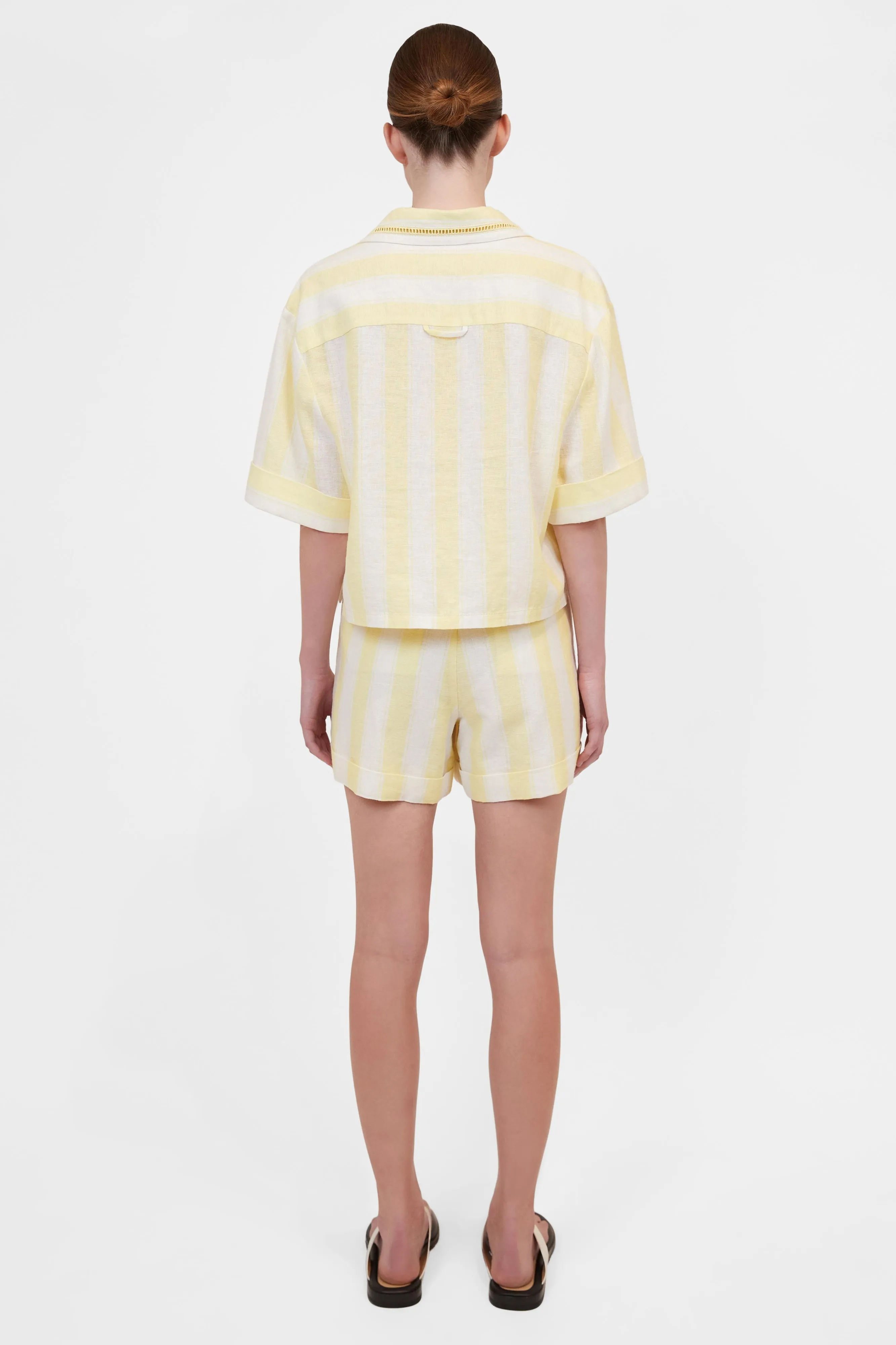 Simkhai - Keston Button Down Shirt - Lemon Stripe