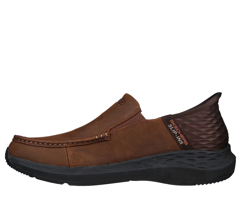 'Skechers' Men's Slip-ins Relaxed Fit: Parson-Oswin - Dark Brown (Extra Wide)