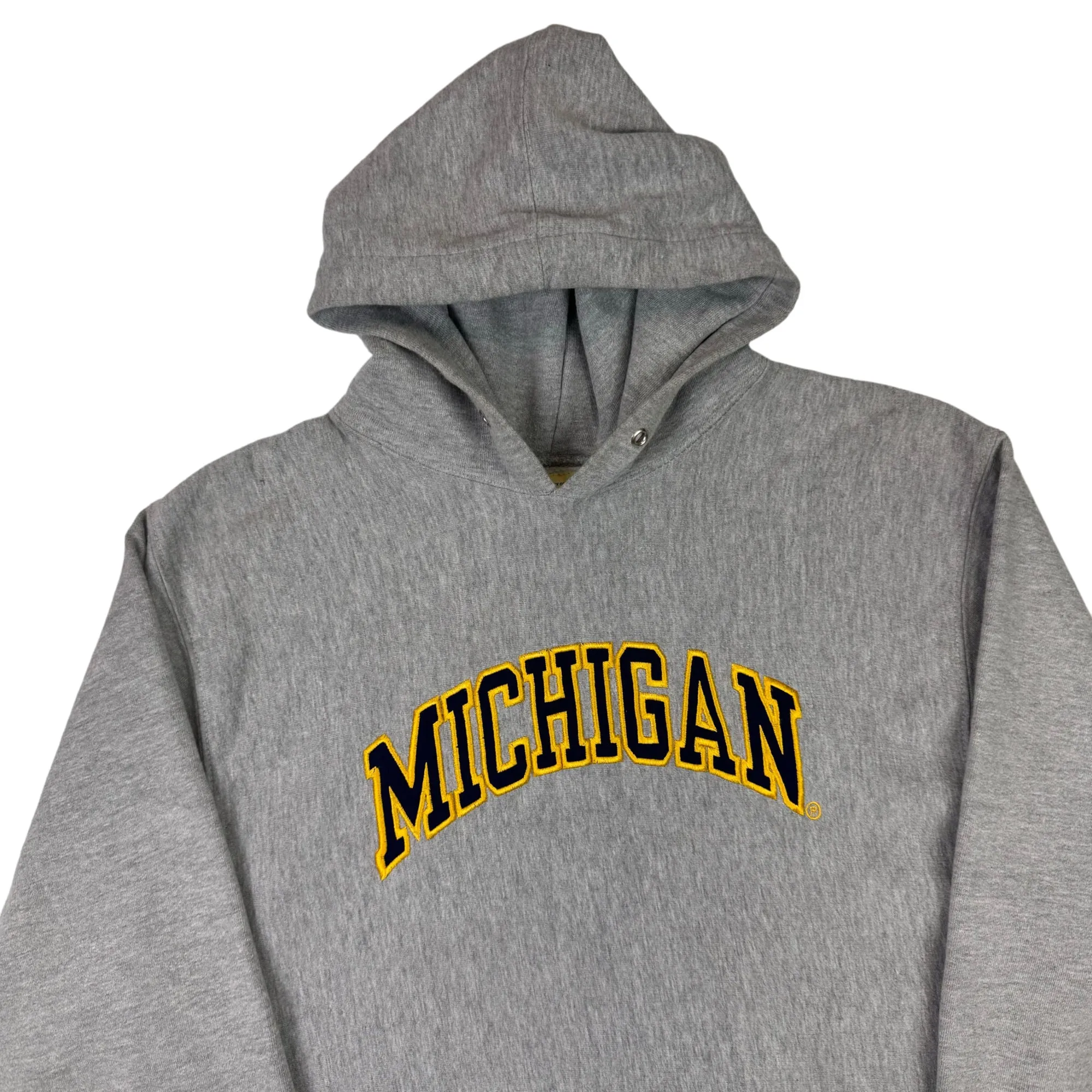 Steve & Barry's 90's Michigan Embroidered Pullover Hoodie Grey