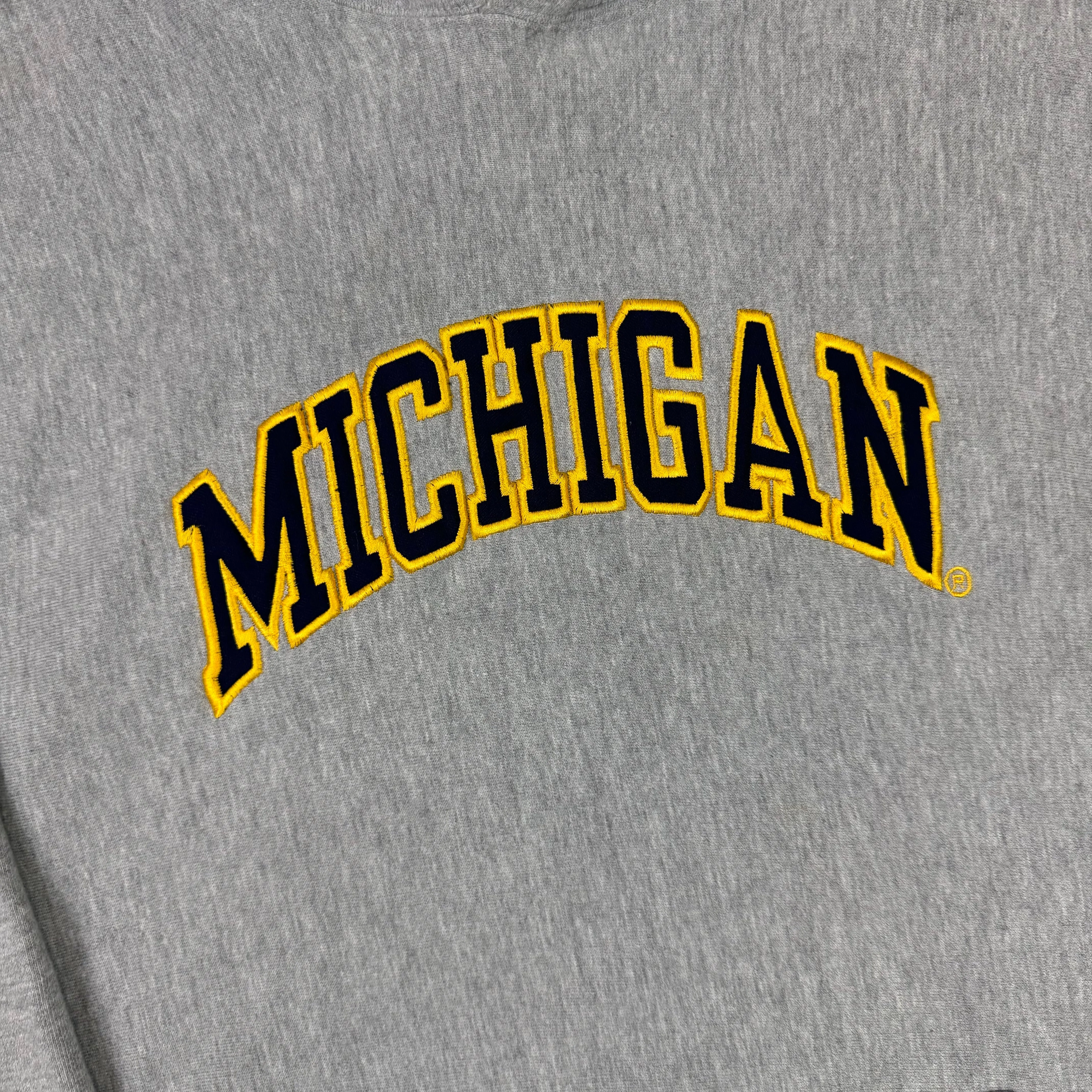 Steve & Barry's 90's Michigan Embroidered Pullover Hoodie Grey