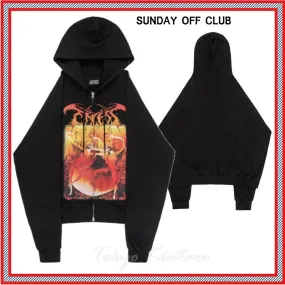 SUNDAYOFFCLUB  |Unisex Street Style Logo Hoodies