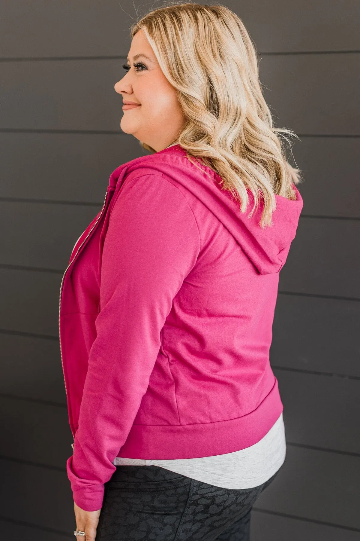 Sweep Me Away Lightweight Jacket- Deep Fuchsia