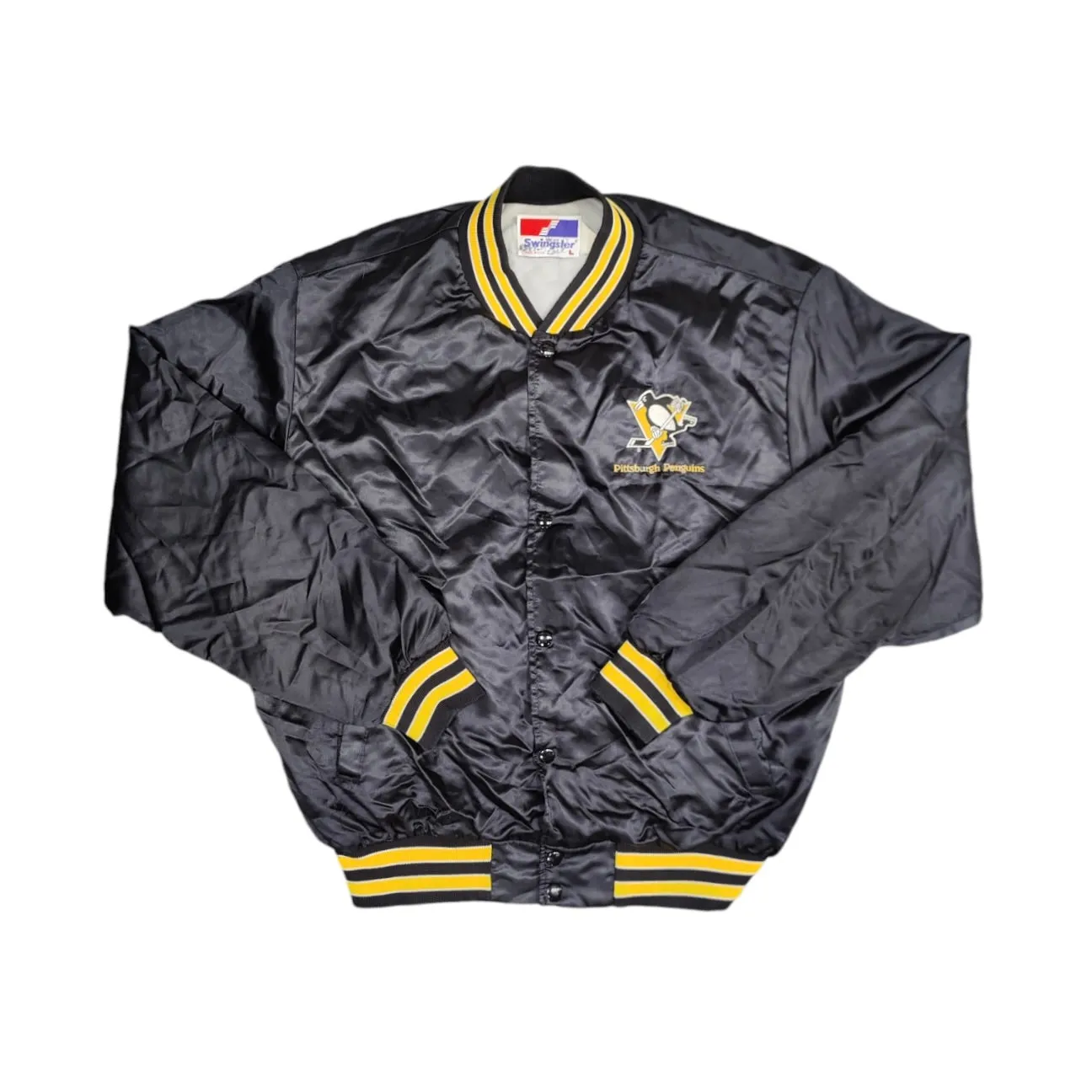 Swingster Pittsburgh Penguins Black Satin Jacket