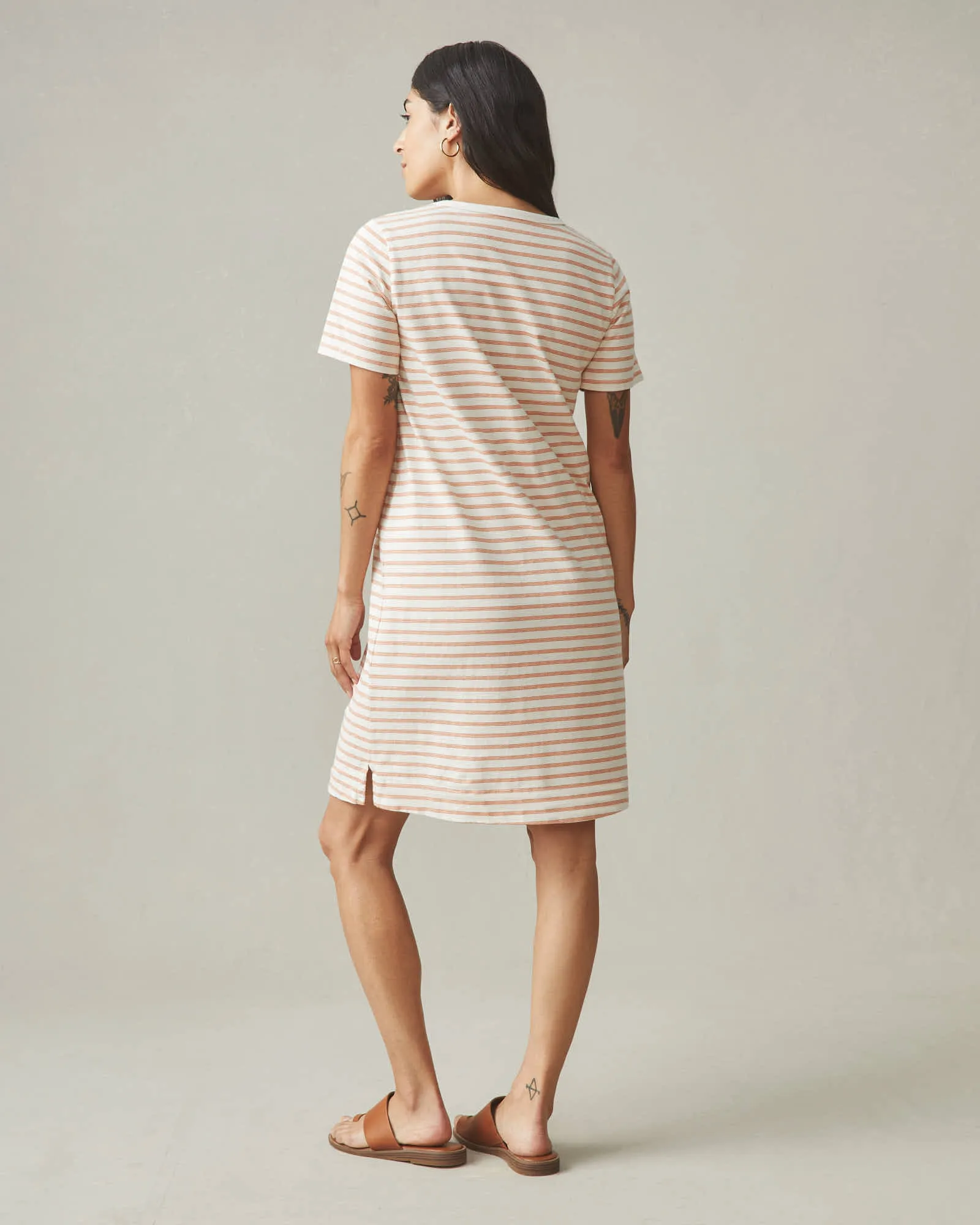 T-Shirt Dress Striped - Cork Stripe