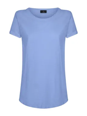 T-shirt girocollo in slub jersey di cotone - Hydrangea