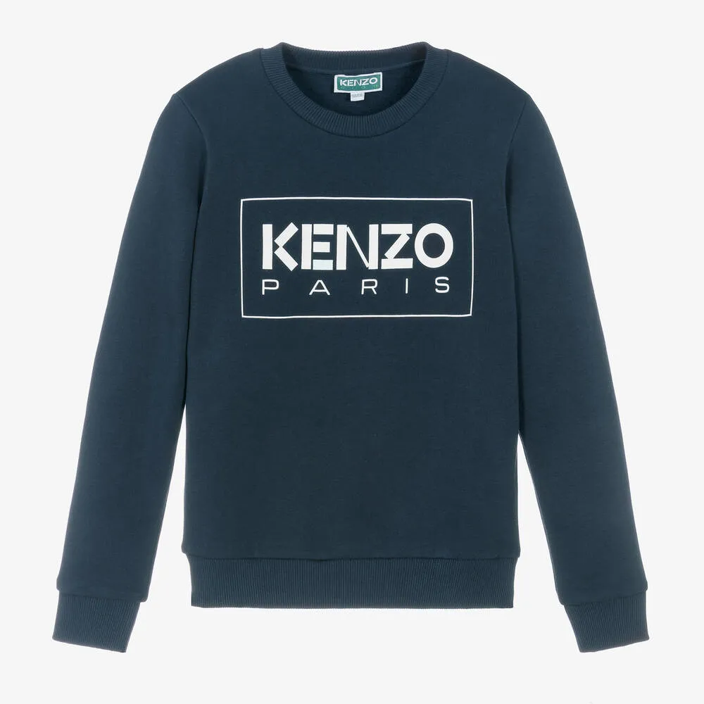 Teen Boys Navy Blue Cotton Sweatshirt