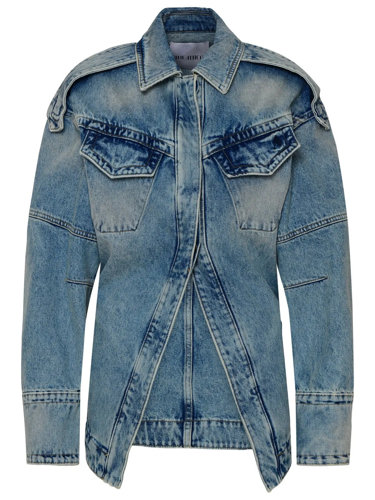 The Attico Acid-Wash Buttoned Denim Jacket