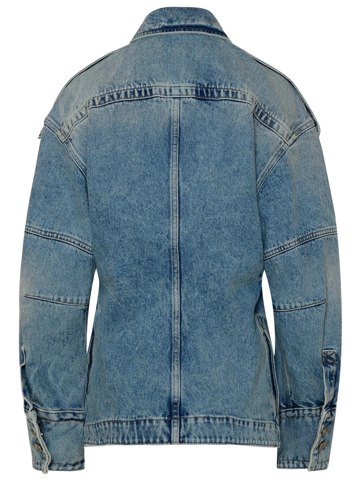 The Attico Acid-Wash Buttoned Denim Jacket