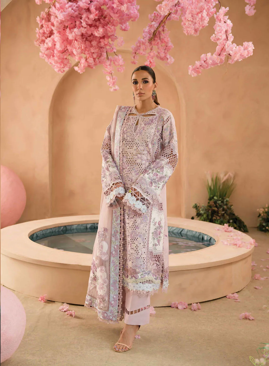 The Painted Garden By Afrozeh Embroidered Lawn 3 Piece Unstitched Suit AF24PG D-09 HONEYSUCKLE